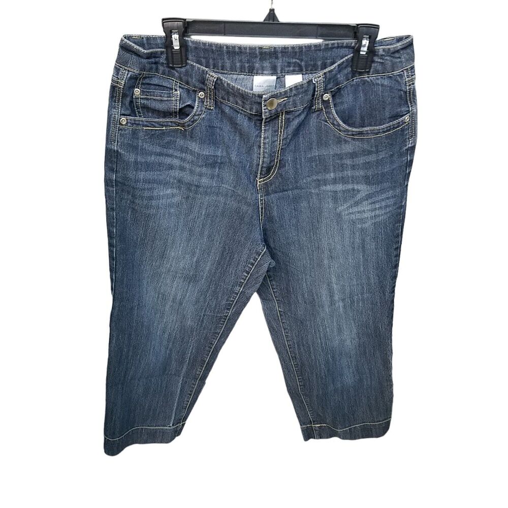 Emma James Womens Size 10 Blue Solid Cropped Capri Jeans